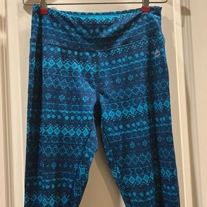 RBX active Aztec tribal pattern LEGGINGS elastic waist inner pouch size M